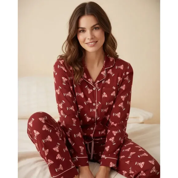 Midnight Martini Bow Pajama Set